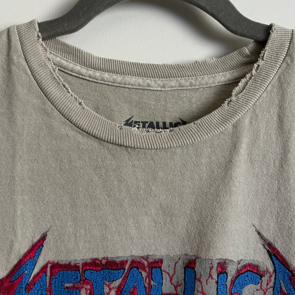 Urban Outfitters Metallica Graphic Cream T-Shirt Size XL - Picture 5 of 7